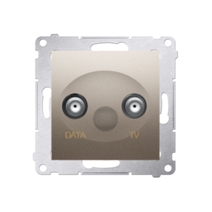 Simon 54 TV-DATA aerial socket, atten.: 5dB, gold matt, metalic — image 1