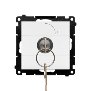 Simon 55 momentary single switches with key - two positions ''0-1'', 5A, white matt — image 1