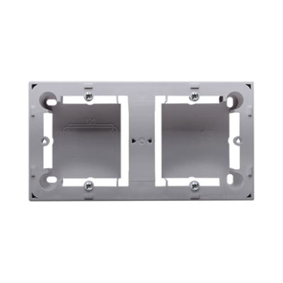 Simon Basic Standard, Simon Classic double surface mounted box, inox, metallized