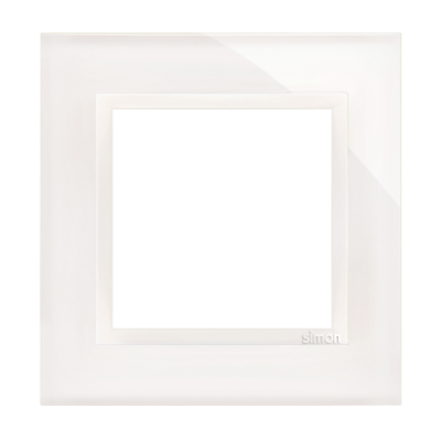Simon 54 Nature single frame, glass, white pearl