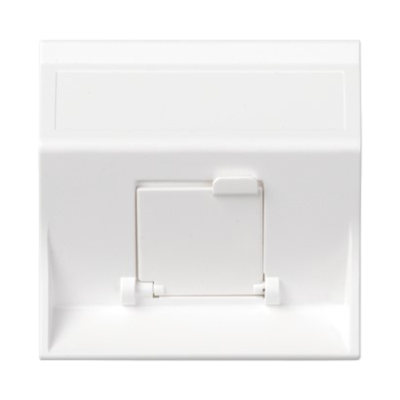 IT/telefonų jungtis, „Simon 500“, skirta MD adapteriams, vienkampė su dangteliu, 50×50 mm, gryna balta (Pure white)