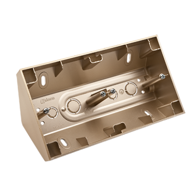 Simon 54 double surface mouted corner box, gold matt, metalic