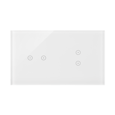 Simon 54 Touch touch panel 2 modules, Modul 1: 2 horizontal touch fields, Module 2: 2 vertical touch fields, Fixing: horizontal, white pearl