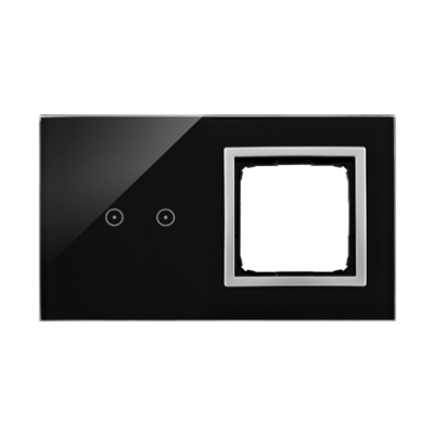 Simon 54 Touch touch panel 2 modules, Modul 1: 2 horizontal touch fields, Module 2: space for Simon 54 module, Fixing: horizontal, lunar lava
