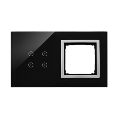 Simon 54 Touch touch panel 2 modules, Modul 1: 4 touch fields, Module 2: space for Simon 54 module, Fixing: horizontal, lunar lava