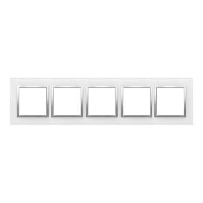 Simon 54 Nature quintuple frame, glass, silver pearl