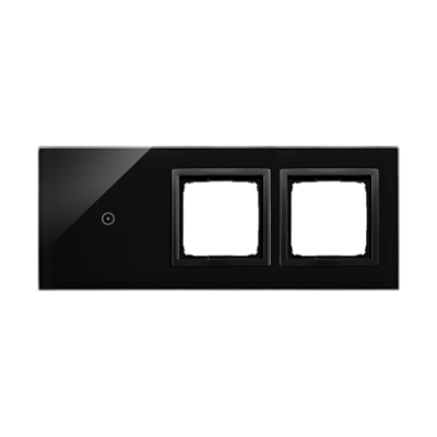 Simon 54 Touch touch panel 3 modules, Modul 1: 1 touch field, Module 2: space for Simon 54 module, Module 3: space for Simon 54 module, Fixing: horizontal, volcanic lava