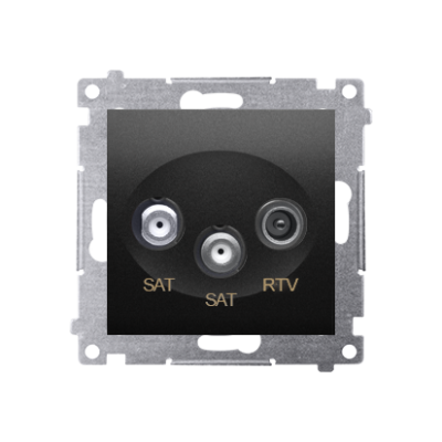 Simon 54 dviguba SAT-SAT-RTV antenos jungtis, silpnėjimas: 1 dB, matinė juoda