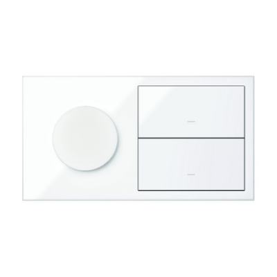 Simon 100 double IP44 panel: 1 socket + 2 keys, white