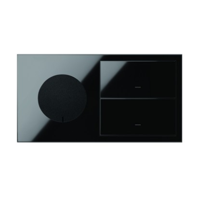 Simon 100 double IP44 panel: 1 socket + 2 keys, black