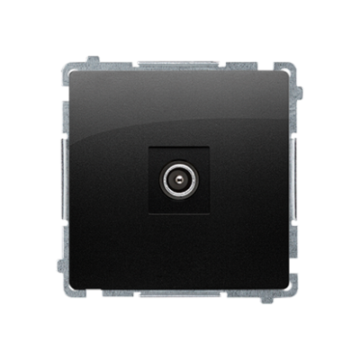 Simon Basic single TV socket final, black matt