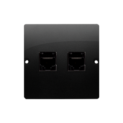Simon Basic double IT socket RJ45, category 5e, (module), black matt