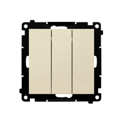 Simon 55 triple contact push button, 10AX, champagne matt