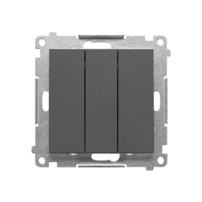 Simon 55 triple illuminated contact push button, 10AX, graphite mat