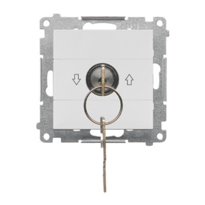 Simon 55 roller blind momentary switch with key, light gray matt