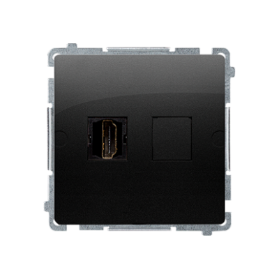 Simon Basic HDMI single socket, black matt