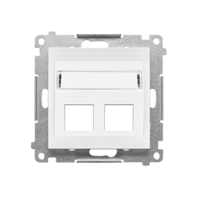 Simon 55 double angled cover for ITC socket for Keystone, white matt