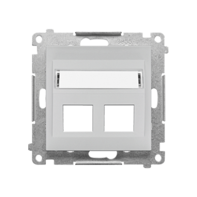 Simon 55 double angled cover for ITC socket for Keystone, light gray matt