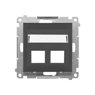 Simon 55 double angled cover for ITC socket for Keystone, graphite mat