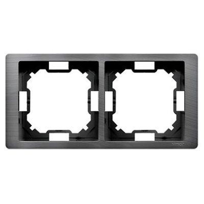 Simon Basic Neos double frame, titanium metallic