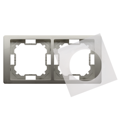 Simon Basic Neos IP44 double frame, satin, metallized