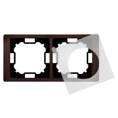 Simon Basic Neos IP44 double frame, mahogany metallic