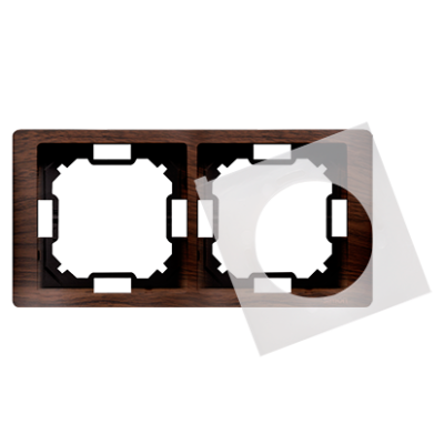 Simon Basic Neos IP44 double frame, oak metallic