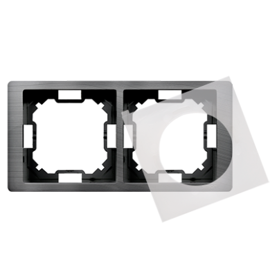 Simon Basic Neos IP44 double frame, titanium metallic
