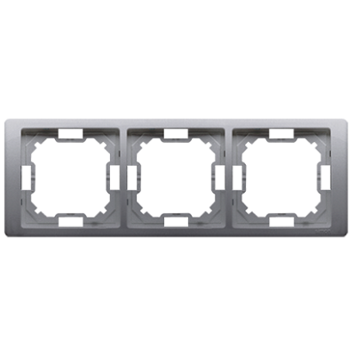 Simon Basic Neos trivietis rėmelis, 3 vt., nerūdijantis plienas (Inox), metalizuotas
