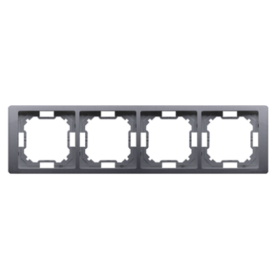 Simon Basic Neos quadruple frame, silver matt, metalic