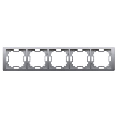 Simon Basic Neos penkiavietis rėmelis, 5 vt., nerūdijantis plienas (Inox), metalizuotas