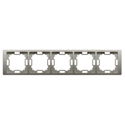 Simon Basic Neos 5 gang frame, satin, metallized