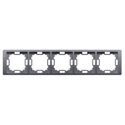 Simon Basic Neos 5 gang frame, silver matt, metalic
