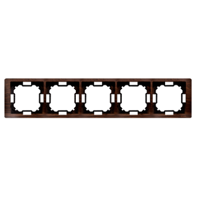 Simon Basic Neos 5 gang frame, oak metallic