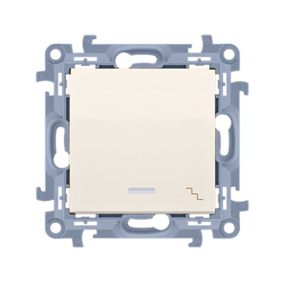 Simon 10 two-way switch with LED illumination, 10AX, cream white/electro white