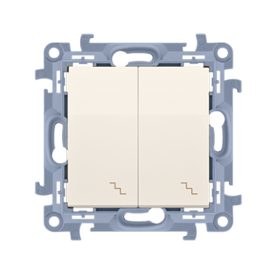 Simon 10 double two-way switch, 10AX, cream white/electro white