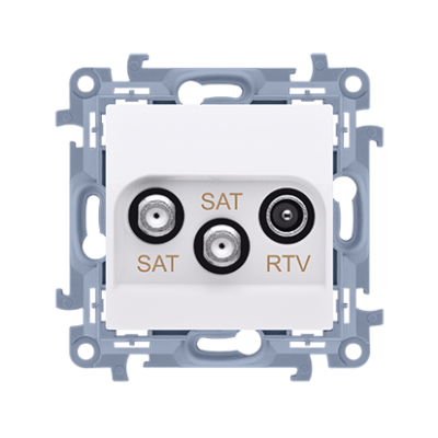 Simon 10 SAT-SAT-RTV double aerial socket, atten.: 1dB, white