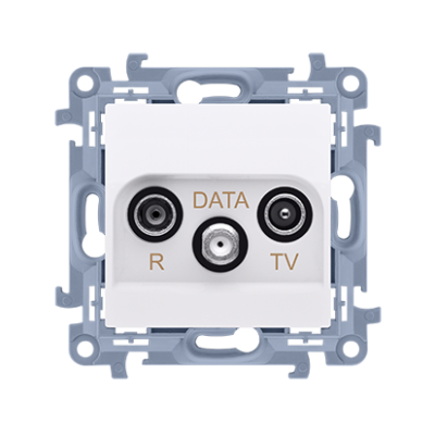 Simon 10 r-TV-DATA socket, atten.: 10dB, white