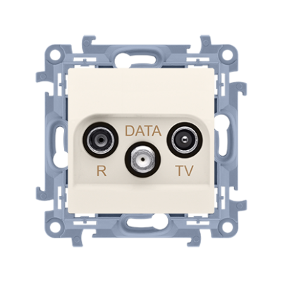 Simon 10 r-TV-DATA socket, atten.: 10dB, cream white/electro white