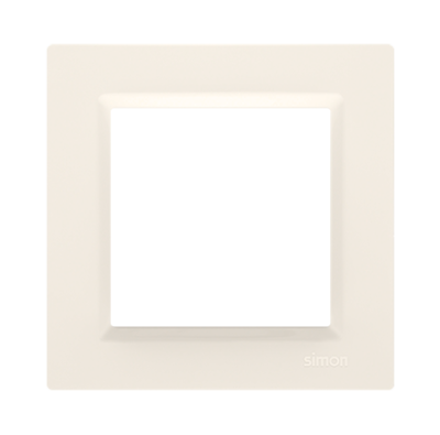 Simon 10 single frame, cream white/electro white