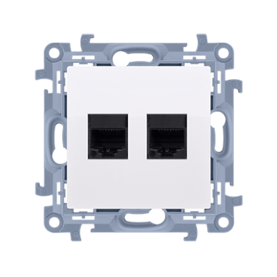 Simon 10 double computer socket RJ45 category 6, white