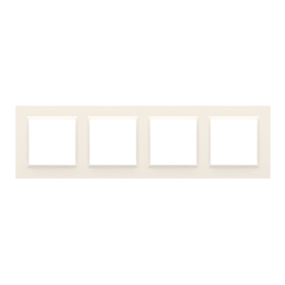 Simon 10 quadruple frame, cream white/electro white
