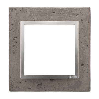 Simon 54 Nature single concrete frame, dark concrete/silver