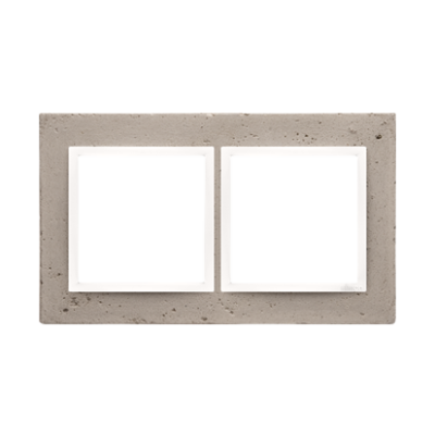 Simon 54 Nature double concrete frame, light concr/white