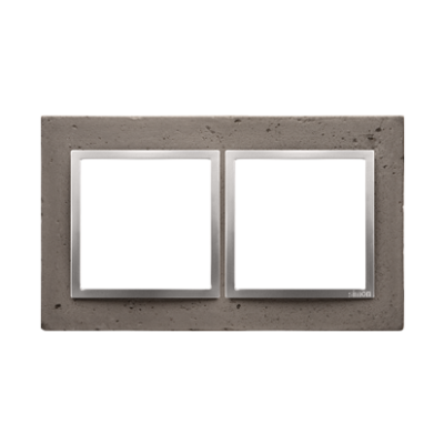 Simon 54 Nature double concrete frame, dark concrete/silver