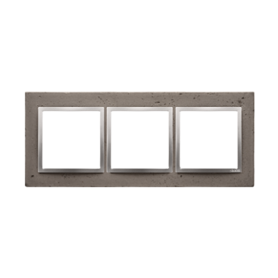 Simon 54 Nature triple concrete frame, dark concrete/silver