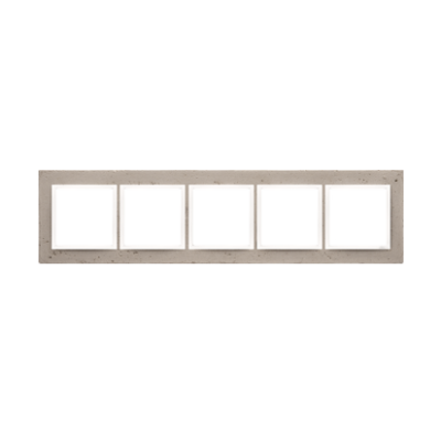 Simon 54 Nature 5-gang concrete frame, light concr/white