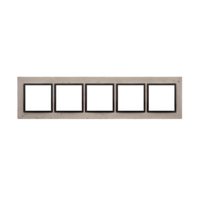 Simon 54 Nature 5-gang concrete frame, light concr/anthracite
