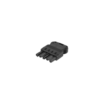 Female plug, GESIS®, 5-pole connector, 16A, 400V, black