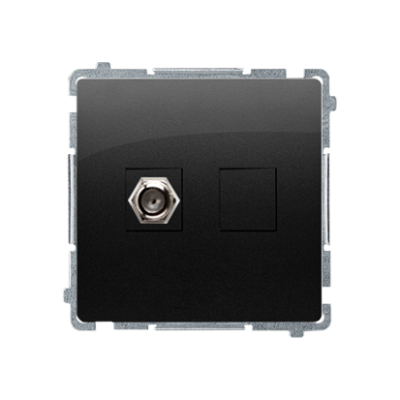 Simon Basic single earial socket type "F", black matt